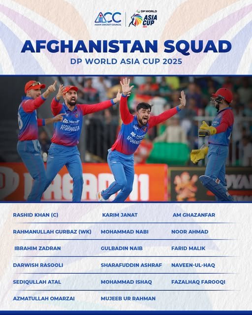 Afg Squad Asia cup 2025