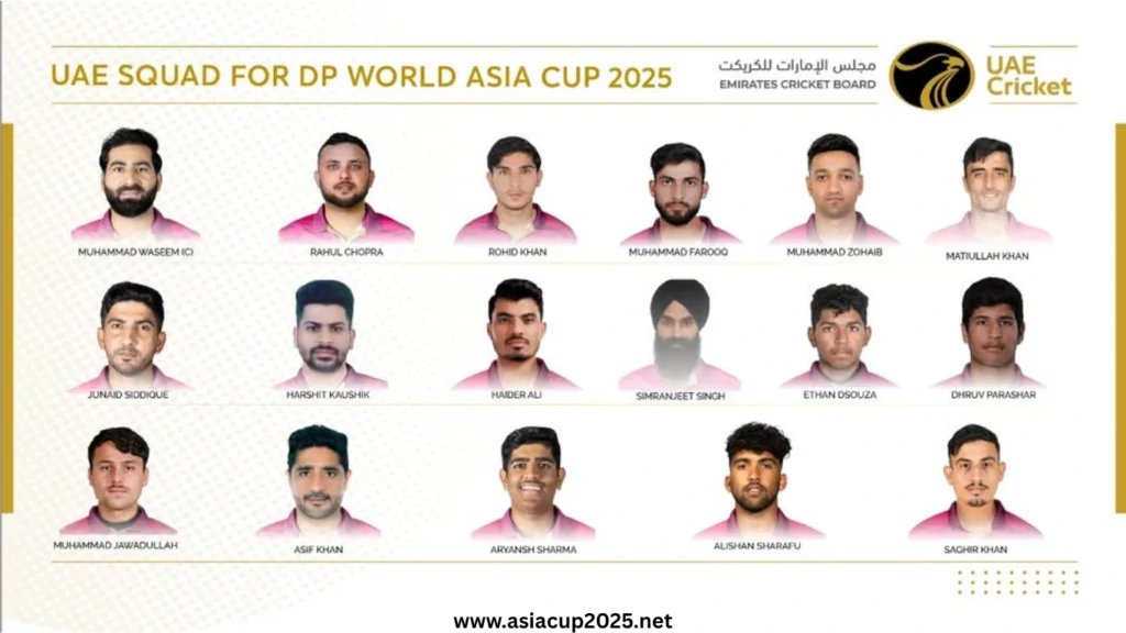 UAE Squad for Asia Cup 2025