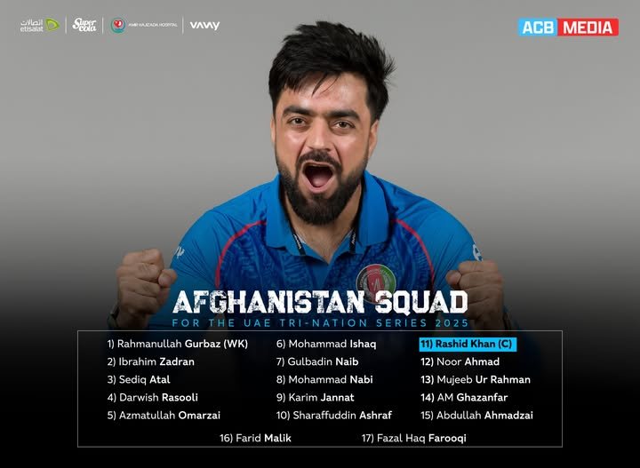 Afghanistan Squad for T20I Tri-Series