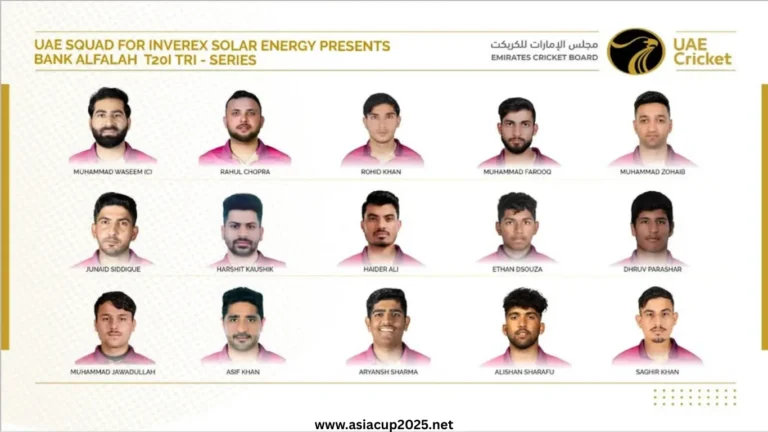 UAE Name 15-Member Squad for Tri-Series