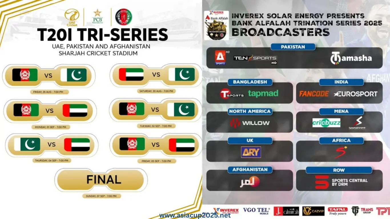 UAE T20I Tri-Series 2025 Live Streaming