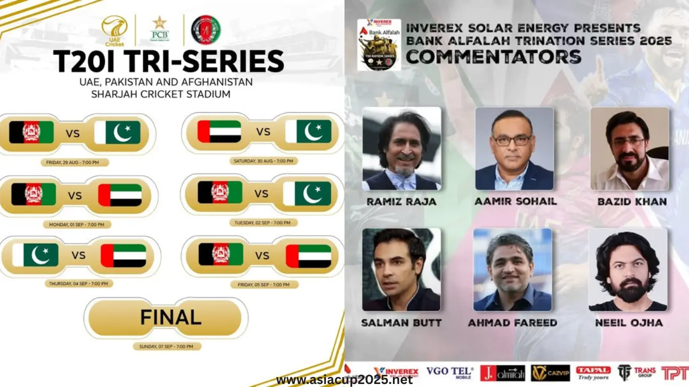 Commentary Panel Announced for tri-series