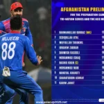 Afghanistan Preliminary Squad for Tri-Series