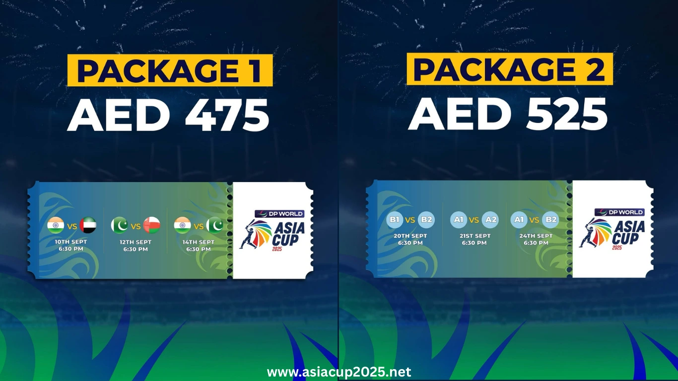 Asia Cup 2025 Official Ticket Packages